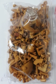 SCL201- HRANÉ LEGO DÍLY ZLATÁ METALÍZA - VÁHA 50 GRAMŮ