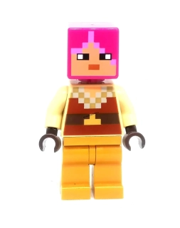 LH4865 LEGO HRANÁ MINIFIGURKA MINECRAFT RŮŽOVÉ VLASY