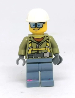 LH4928 LEGO HRANÁ MINIFIGURKA DĚLNÍK BÍLA HELMA