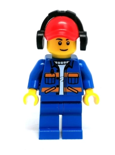 LH4929 LEGO HRANÁ MINIFIGURKA DĚLNÍK ČERVENÁ HELMA