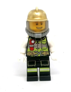 LH4936 LEGO HRANÁ MINIFIGURKA HASIČ ZLATÁ HELMA