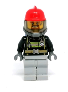 LH4945 LEGO HRANÁ MINIFIGURKA HASIČ ČERVENÁ HELMA