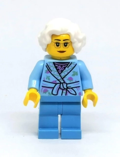 LH5008 LEGO HRANÁ MINIFIGURKA BABIČKA BÍLÉ VLASY