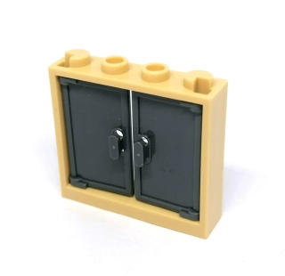 LH2913 LEGO HRANÉ OKNO ŠEDÁ PLNÁ VÝPLŇ BÉŽOVÝ RÁM