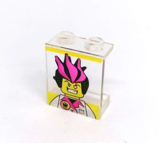 LH2945 LEGO HRANÉ SKLO 2 NOPKY NÍZKÉ POTISK DR.INFERNO