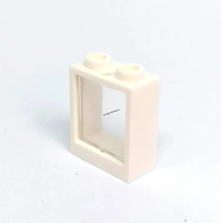 LH2946 LEGO HRANÉ SKLO 2 NOPKY NÍZKÉ BÍLÝ RÁM