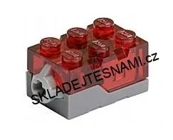 X505 LEGO HRANÁ SVĚTELNÁ KOSTKA 2X3 NOPKY ČERVENÉ LED SVĚTLO