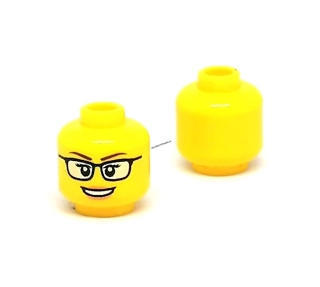 X511 LEGO DÍL HRANÝ ŽLUTÁ HLAVA ŽENA S BRÝLEMI