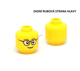 X512 LEGO DÍL HRANÝ ŽLUTÁ HLAVA S BRÝLEMI