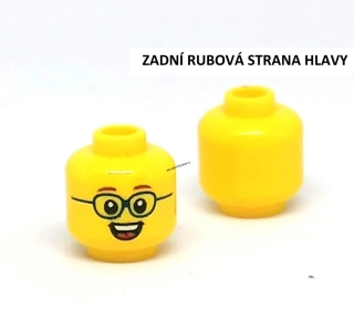 X514 LEGO DÍL HRANÝ ŽLUTÁ HLAVA ŽENA S BRÝLEMI