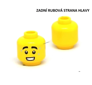 X519 LEGO DÍL HRANÝ ŽLUTÁ HLAVA S POTEM NA STRANÁCH
