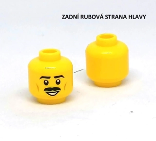 X521 LEGO DÍL HRANÝ ŽLUTÁ HLAVA MUŽ S KNÍREM