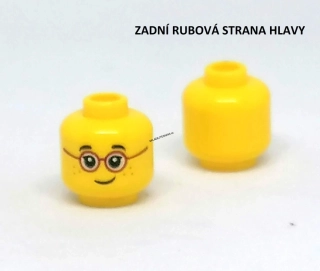 X523 LEGO DÍL HRANÝ ŽLUTÁ HLAVA ŽENA S BRÝLEMI