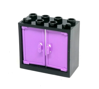 LH2996 LEGO HRANÉ OKNO ČERNÝ RÁM PLNÁ FIALOVÁ VÝPLŇ