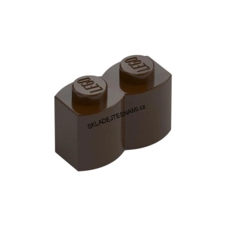 LH3030 LEGO HRANÁ KOSTKA 2X1 NOPEK (30136) TMAVĚ HNĚDÁ