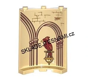 LH3042 LEGO HRANÝ PANEL 4 x 4 x 6 ZEĎ SE SAMOLEPKOU HARRY POTTER ČTVRT OBLOUK