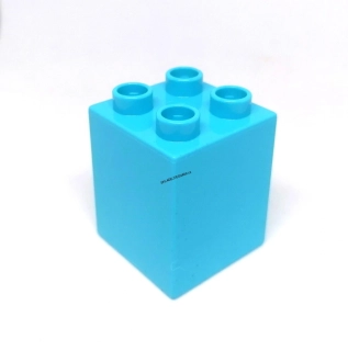N1207 DUPLO NOVÝ DÍL TYRKYSOVÁ KOSTKA VYSOKÁ 2X2NOPKY