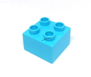 N1208 DUPLO NOVÝ DÍL TYRKYSOVÁ KOSTKA NÍZKÁ 2X2NOPKY