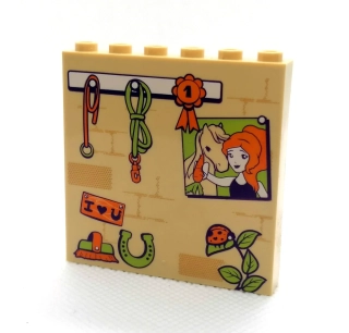 LH3052 LEGO HRANÝ PANEL 1 x 6 x 6 ZEĎ KOŇSKÁ STÁJ