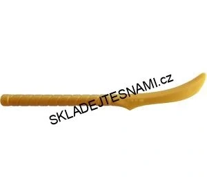 F895 LEGO HRANÝ DÍL MEČ ZLATÝ ZAHNUTÝ S DLOUHÝM JÍLCEM