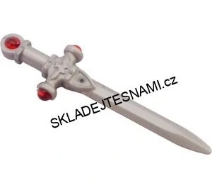 F899 LEGO HRANÝ DÍL MEČ HARRY POTTER S ČERVENÝMI PRŮHLEDNÝMI DIAMANTY