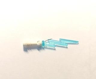 F913 LEGO HRANÝ DÍL MEČ BÍLÉ DRŽADLO LEDOVÉ OSTŘÍ ZUBATÉ BLESK