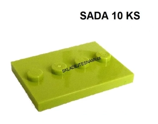 LH408 LEGO DESTIČKY PLOCHÉ LIMETKOVÉ 10 KS