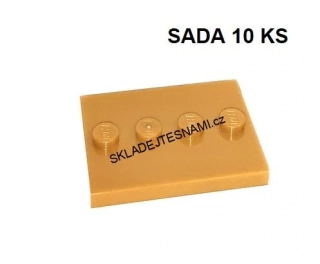LH409 LEGO DESTIČKY PLOCHÉ PERLEŤOVĚ ZLATÉ 10 KS
