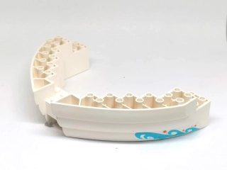 LH3127 LEGO HRANÝ DÍL Bílá lodní cihla 16 x 12 x 2,3 záď