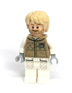 LH5753 LEGO HRANÁ MINIFIGURKA MUŽ HNĚDO BÍLÁ KOMBINÉZA