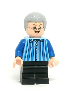 LH5776 LEGO HRANÁ MINIFIGURKA ŽENA BABIČKA ŠEDÉ KUDRNATÉ VLASY