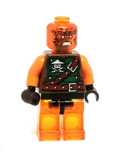 LH5797 LEGO HRANÁ MINIFIGURKA NINJAGO PRŮHLEDNÉ NOHY A HLAVA ORANŽOVÁ