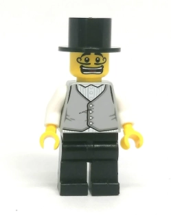LH5841 LEGO HRANÁ MINIFIGURKA MUŽ V CYLINDRU A VESTĚ