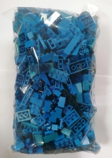 SCL413- HRANÉ LEGO MIX DÍLŮ MODRÁ - VÁHA 800 GRAMŮ