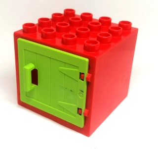 H658 DUPLO HRANÉ OKNO ČERVENÉ ZELENÁ DVÍŘKA