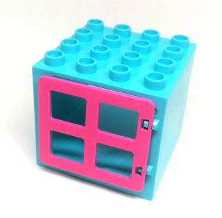 H660 DUPLO HRANÉ OKNO TYRKYSOVÉ RŮŽOVÁ OKENICE