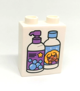H687 DUPLO HRANÁ KOSTKA 2X1 NOPEK POTISK ŠAMPON BÍLÁ