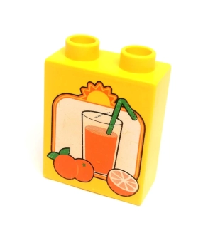 H688 DUPLO HRANÁ KOSTKA 2X1 NOPEK POTISK POMERANČOVÝ DŽUS