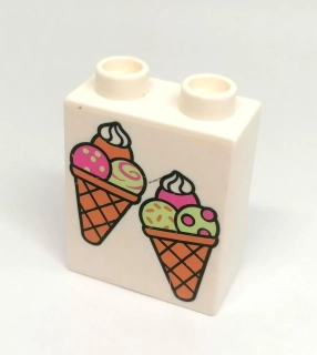 H693 DUPLO HRANÁ KOSTKA 2X1 NOPEK POTISK ZMRZLINA BÍLÁ