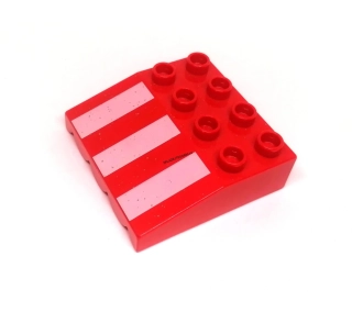 H754 DUPLO HRANÁ ČERVENÁ PRUHOVANÁ STŘECHA