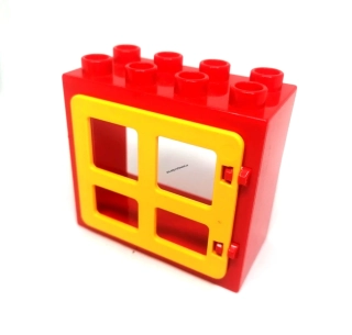 H755 DUPLO HRANÉ ŽLUTÉ OKNO ČERVENÝ RÁM