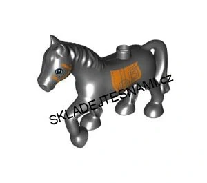 H787 DUPLO HRANÝ VELKÝ ČERNÝ KŮŇ SE SEDLEM