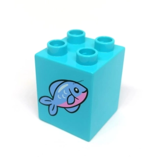 H795 DUPLO HRANÁ KOSTKA S POTISKEM RYBY TYRKYSOVÁ