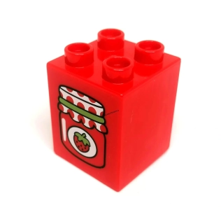H797 DUPLO HRANÁ KOSTKA S POTISKEM MARMELÁDA ČERVENÁ