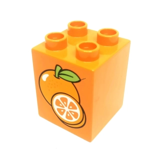 H801 DUPLO HRANÁ KOSTKA S POTISKEM POMERANČ ORANŽOVÁ