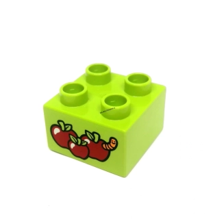 H803 DUPLO HRANÁ KOSTKA S POTISKEM JABLKO ZELENÁ