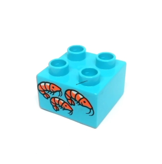 H806 DUPLO HRANÁ KOSTKA S POTISKEM KREVETY TYRKYSOVÁ