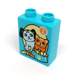 H807 DUPLO HRANÁ KOSTKA S POTISKEM KOČKA A PEJSEK