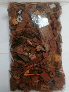SCL418- HRANÉ LEGO MIX DÍLŮ HNĚDÁ - VÁHA 800 GRAMŮ