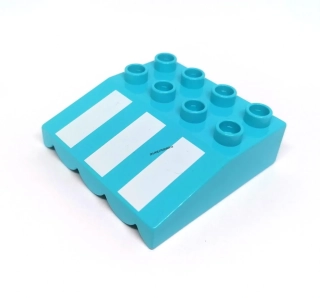 H821 DUPLO HRANÁ TYRKYSOVÁ PRUHOVANÁ STŘECHA